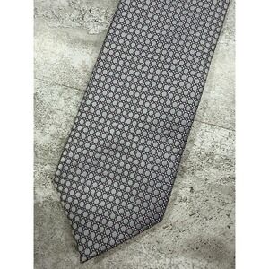 Toro Firenze 100% Silk Tie Mens One Size Gray Geometric Jacquard Italy